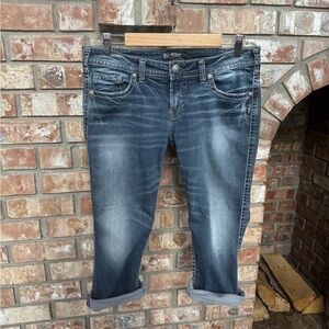 Silver Jeans - Aiko Capris - Dark Blue Cropped Denim